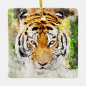 Tigergesichtsverzierung Keramikornament (Vorderseite)