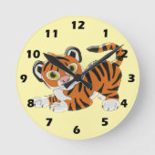 Tigergestaltung Runde Wanduhr (Vorderseite)