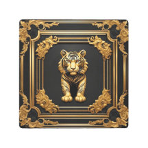 Tigergold und schwarzer Zierrahmen