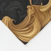 Tigergold und schwarzer Zierrahmen Fleecedecke (Ecke)