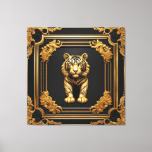 Tigergold und schwarzer Zierrahmen