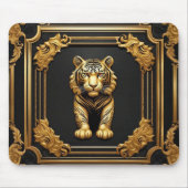 Tigergold und schwarzer Zierrahmen Mousepad (Vorne)