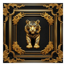 Tigergold und schwarzer Zierrahmen