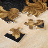 Tigergold und schwarzer Zierrahmen Puzzle (Seite)