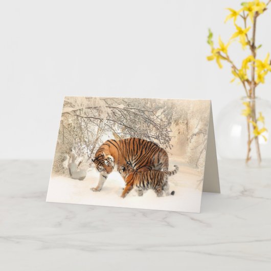 Tigergrüße Karte (Gelbe Blume)