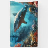 Tigerhai & Korallenriff Banner (Vertikal)
