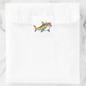 TIGERHAI QUADRATISCHER AUFKLEBER (Tasche)
