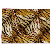 Tigerhaut, Monogramm, stylish, Tiger, gestreift Große Geschenktüte (Rückseite)