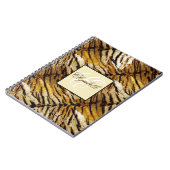 Tigerhaut, Monogramm, stylish, Tiger, gestreift Notizblock (Linke Seite)