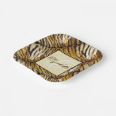 Tigerhaut, Monogramm, stylish, Tiger, gestreift Pappteller (Gewinkelt)
