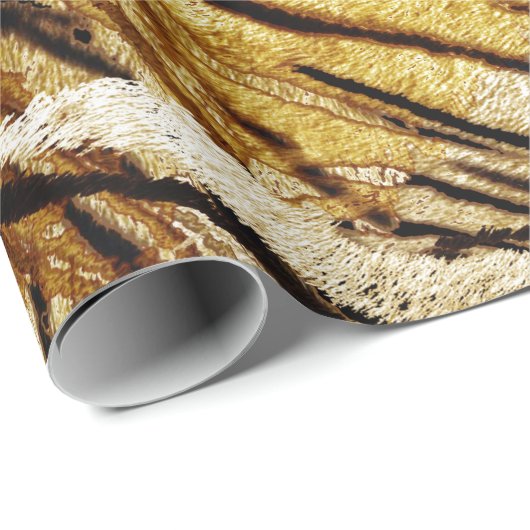 Tigerhaut, stylish, tiger, gestreift, tierischer A Geschenkpapier (Rolleneckpunkt)