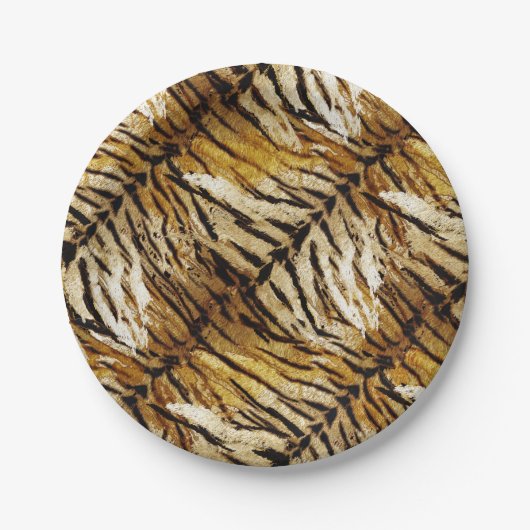 Tigerhaut, stylish, tiger, gestreift, tierischer A Pappteller (Vorderseite)