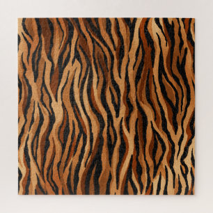 Tigerhaut: von Hand gezeichnet nahtloses Muster. Puzzle
