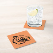 Tigering orangefarbener Papieruntersetzer Rechteckiger Pappuntersetzer (Vor Ort)