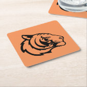 Tigering orangefarbener Papieruntersetzer Rechteckiger Pappuntersetzer (angewinkelt)