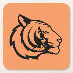 Tigering orangefarbener Papieruntersetzer Rechteckiger Pappuntersetzer