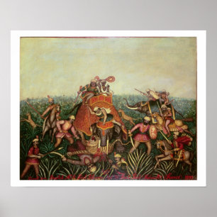 Tigerjagd, 1892 (Öl auf Leinwand) Poster