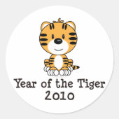 TigerJahr2010 Runder Aufkleber (Vorderseite)