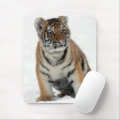 Tigerjunges im Schnee Foto Mousepad (Mit Mouse)