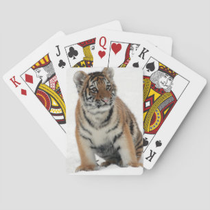 Tigerjunges im Schnee Foto Spielkarten