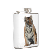 Tigerjunges im Schnee Fotografie Flachmann (Rechts)