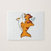 Tigerkatze als Hai im Wasser.PNG Puzzle (Horizontal)