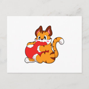 Tigerkatze bei Love with Heart.PNG Postkarte