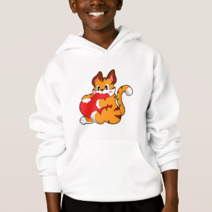 Tigerkatze in Liebe mit Herz.PNG Hoodie