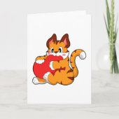 Tigerkatze in Liebe mit Herz.PNG Karte (Vorderseite)