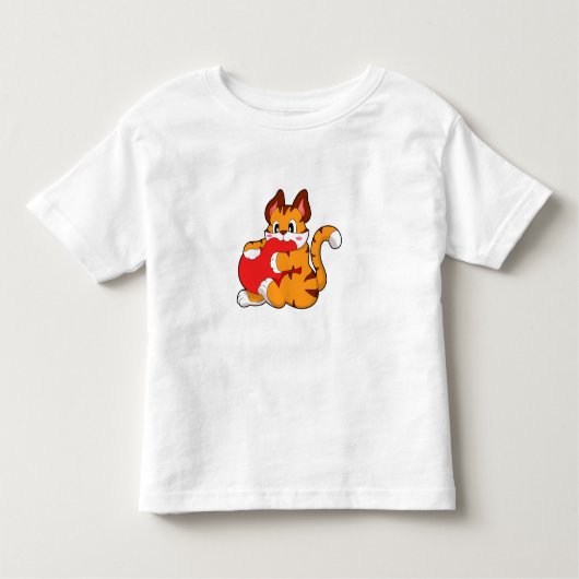 Tigerkatze in Liebe mit Herz.PNG Kleinkind T-shirt (Vorderseite)