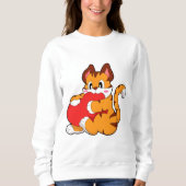 Tigerkatze in Liebe mit Herz.PNG Sweatshirt (Vorderseite)