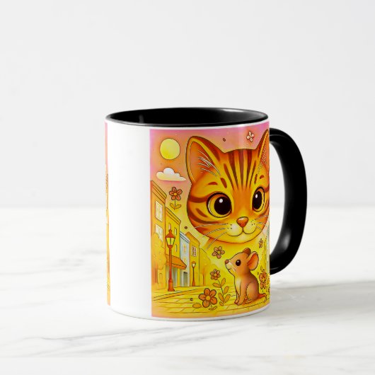 Tigerkatze Maus Tasse (VorderseiteRechts)