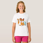 Tigerkatze mit Kissen T-Shirt (Vorne ganz)