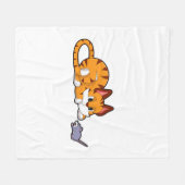Tigerkatze mit Maus Fleecedecke (Vorderseite (Horizontal))