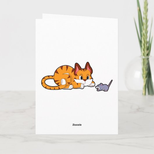 Tigerkatze mit Maus Karte (Rückseite)