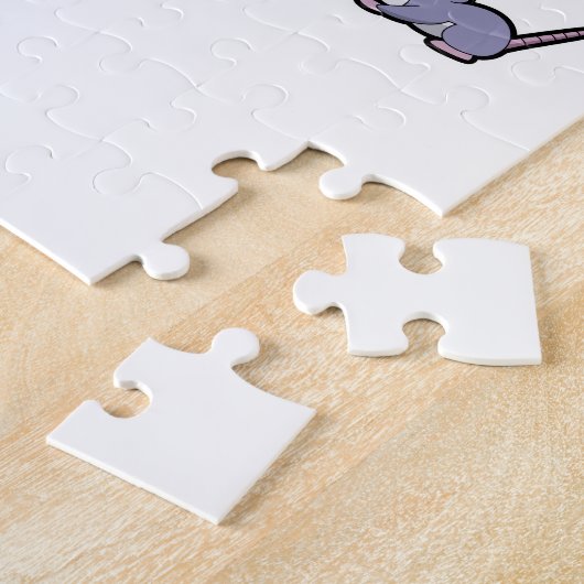 Tigerkatze mit Maus Puzzle (Seite)