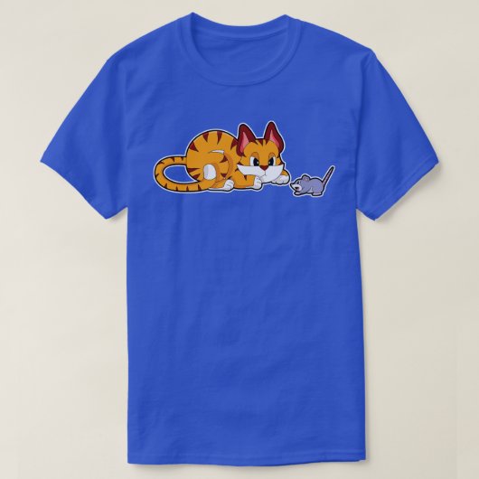 Tigerkatze mit Maus T-Shirt (Design vorne)