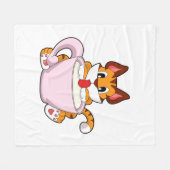 Tigerkatze mit Milchcup.PNG Fleecedecke (Vorderseite (Horizontal))