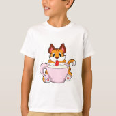 Tigerkatze mit Milchcup.PNG T-Shirt (Vorderseite)