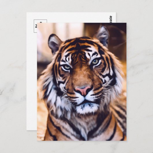 Tigerkatze Nah aufgewachsene Tierwelt Postkarte (Vorne/Hinten)