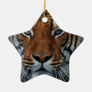 Tigerkatzen-Streifen Dschungelnebel Tier Keramikornament