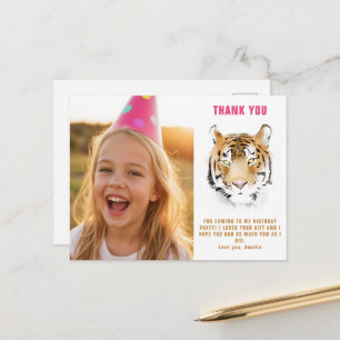 Tigerkopf-Aquarell-Geburtstagsfoto Danke Postkarte