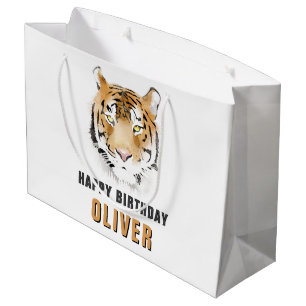 Tigerkopf-Aquarell-Tier Alles Gute zum Geburtstag Große Geschenktüte