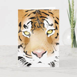 Tigerkopf-Aquarell-Tier Feiertagskarte