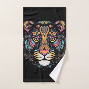 Tigerkopf badhandtuch set