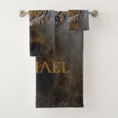 Tigerkopf, Gesicht, Lederblick Badhandtuch Set (Insitu)