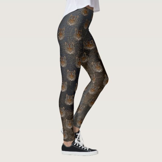 Tigerkopf, Lederschaum Leggings (Rechts)