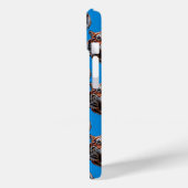 Tigerkopf-Musterdesign Blau Case-Mate iPhone Hülle (Rückseite / Links)