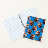 Tigerkopf-Musterdesign Blau Notizblock (Innenseite)
