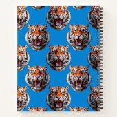 Tigerkopf-Musterdesign Blau Notizblock (Rückseite)